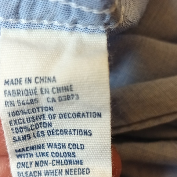 Classic ruffle button down academia white stitching boyfriend fit light blue S - Picture 8 of 8